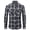 Navy&White, variant on Men's Pattern-Matched Plaid Business Casual Shirt - Slim Fit Brushed Flannel Long Sleeve Button-Down for Fall