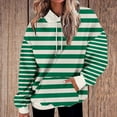 thumbnail image 2 of miqiqism Oversized Striped Sweatshirt for Women Color Block Hoodies Juniors Casual Pullover Tunic Top Long Sleeve Y2K Clothes with Pockets,Green,Large, 2 of 6