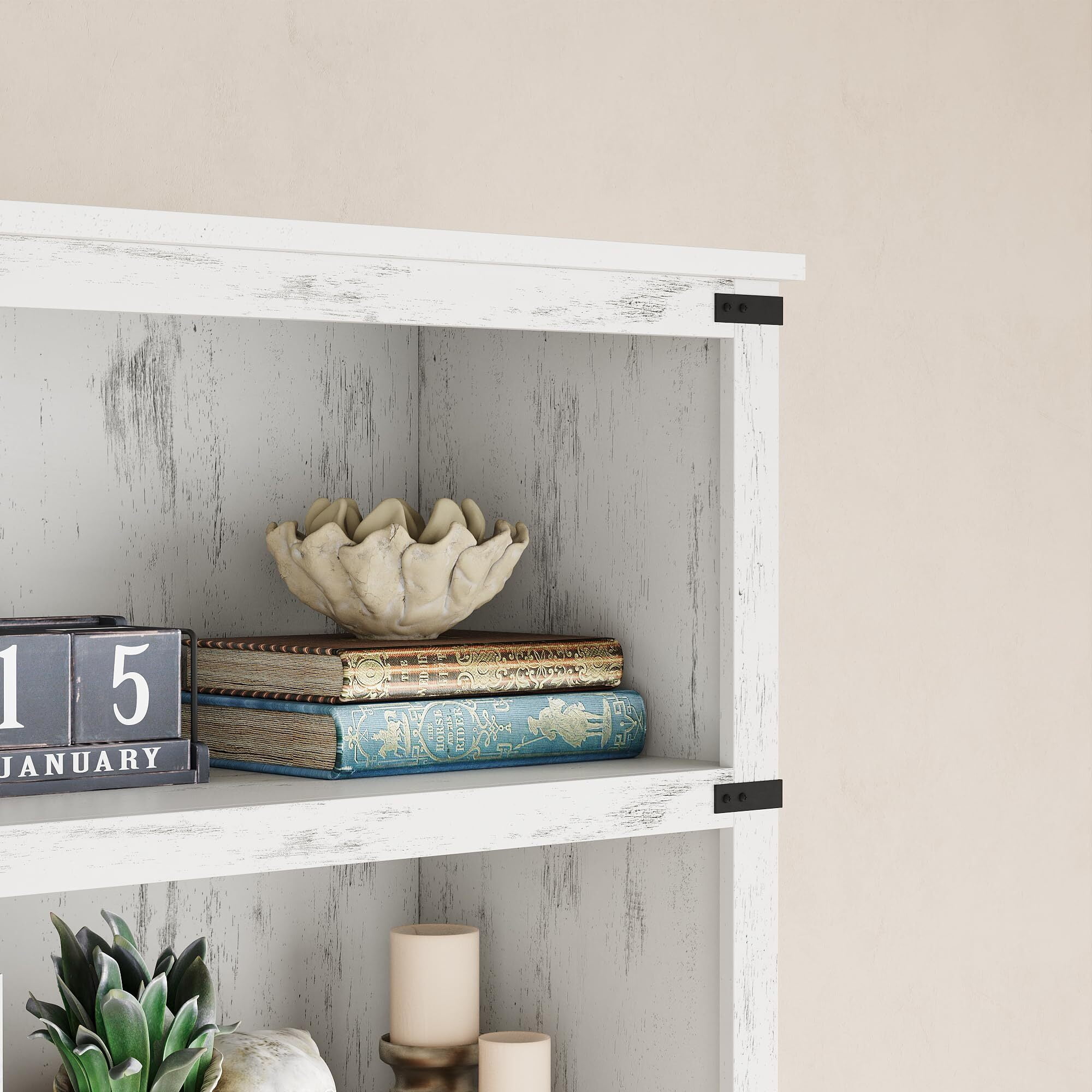FOLDLIFE 3 Tier Bookcase, 40" Low Bookcase with Storage Open Display Bookshelves, Wooden Book Shelves Home Decor Furniture for Home Office,White