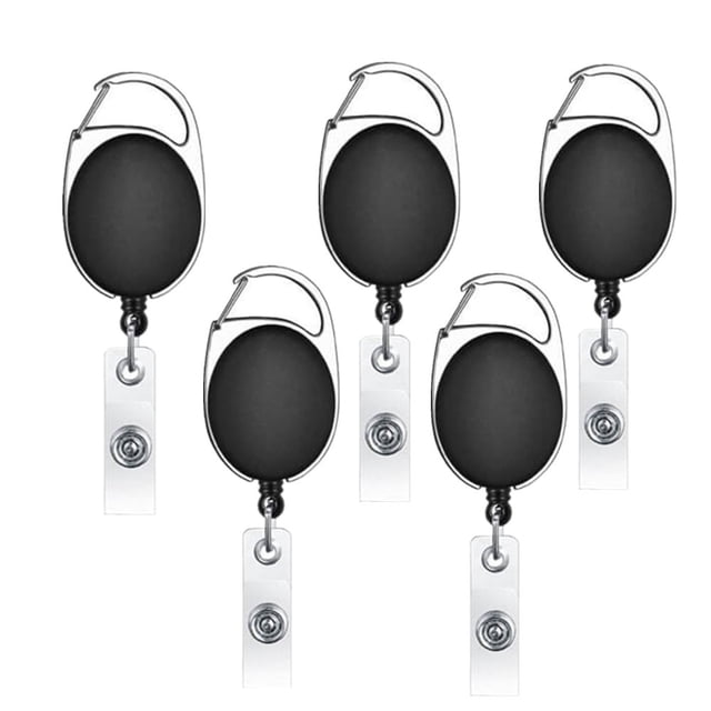 Agiferg 5 Pcs Porte-Badge Rétractable avec Étiquette de Nom et Porte-Cartes