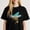 Black-4, variant on Pug Mom Printing T Shirt Sunflower Design Tee