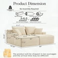 thumbnail image 6 of 80" Oversized Double Chaise Lounge Indoor,Corduroy Boneless Sleeper Sofa Bed with Deep Seat,Pillows for Living Room,Bedroom,Apartment, 6 of 10
