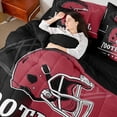thumbnail image 4 of jejeloiu Rugby Ball 7-Piece Twin Bedding Sets,Red Black Bedding Comforter Set For Boys Kids Reversible, 4 of 8