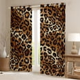 thumbnail image 2 of jejeloiu Wild Cheetah Pattern Curtains and Drapes,Black Brown Black Out Curtains,Jungle Animal Curtains Pack of 2 (52x63 Each) For Boys Girls,Super Cozy Room Decor, 2 of 6