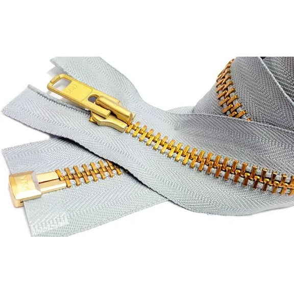 Sale 26" Chaps Zipper YKK #10 Extra Heavy Duty Brass Separating ~ Color 119 Light Grey (Length 26 Inch)