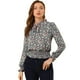 thumbnail image 1 of INSPIRE CHIC Blusa De Mujer Con Volantes Y Peplum Con Cuello Alto Y Manga Abullonada Azul oscuro M, 1 of 6