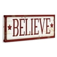 thumbnail image 3 of Stupell Industries Believe Red Christmas Phrase Holiday Painting Gallery Wrapped Canvas Art Print Wall Art, 30 x 13, 3 of 7