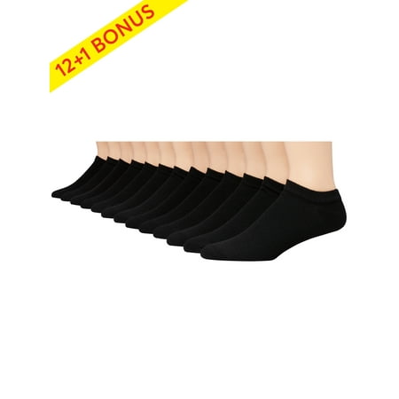 Hanes Men's Cushion FreshIQ No-Show Socks 12 + 1 Bonus