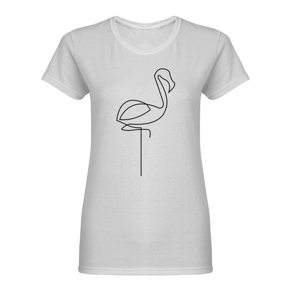 Minimalistic Flamingo    Shaped T-Shirt Women -Image by Shutterstock, Female XX-Large
