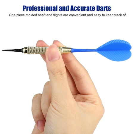 12PCS DARTS PLASTIC TIP, EEEKIT SOFT TIP DARTS, 18 GRAM WITH 100 EXTRA BLACK 2BA REPLACEMENT TIPS, ALUMINUM SHAFTS, SAFE FLIGHTS FOR ELECTRONIC OR PLASTIC DARTBOARD, 4 COLOR