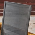 thumbnail image 2 of Elisa Outdoor Acacia Wood Dining Set with Mesh Seats, Teak, Black, 2 of 7