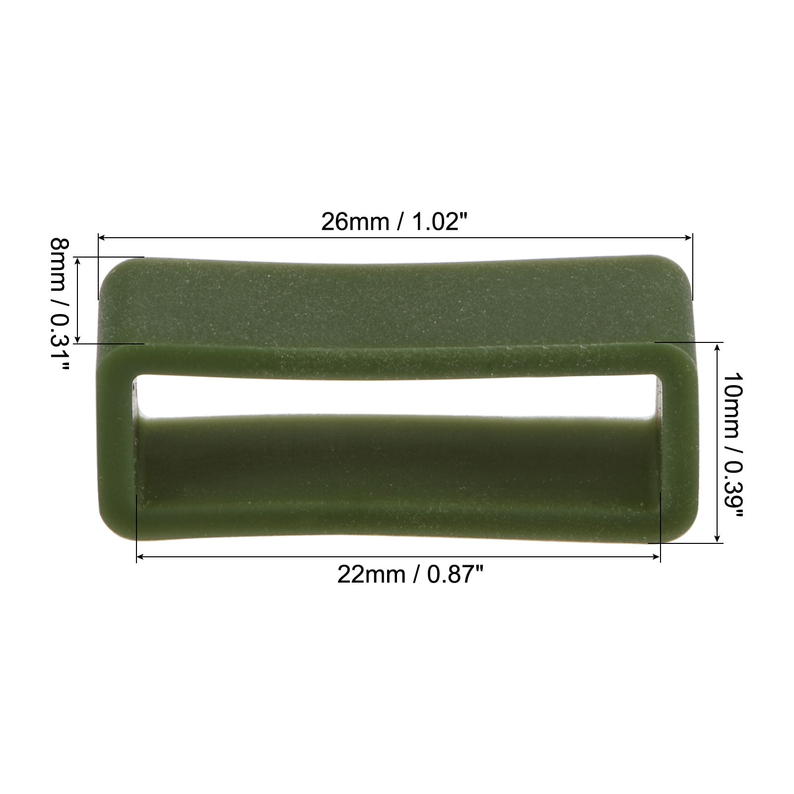 Unique Bargains Watch Band Strap Silicone Watch Holder Keeper Dark Green