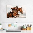 thumbnail image 6 of Elephant Stock Equestrian Show Jumping Wall Art - Horizontal Canvas Wall Art - Hallway Wall Decor - Sports Canvas - Brown And Gray Decor - 12" x 8", 6 of 7