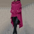 thumbnail image 2 of Long Hoodies for Women - Women's Oversized Sweatshirt High-Low Hem Irregular Hooded Sweatshirts with Pocket Solid Casual Loose Long Sleeve Hoodies Longline Tunic Tops, 2 of 7