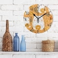 thumbnail image 6 of Cartoon White Bears Leaves Oranges Round Wall Clock Silent Analog Battery Operated Gold Pointer Home Decor 9.84" Diameter, 6 of 11