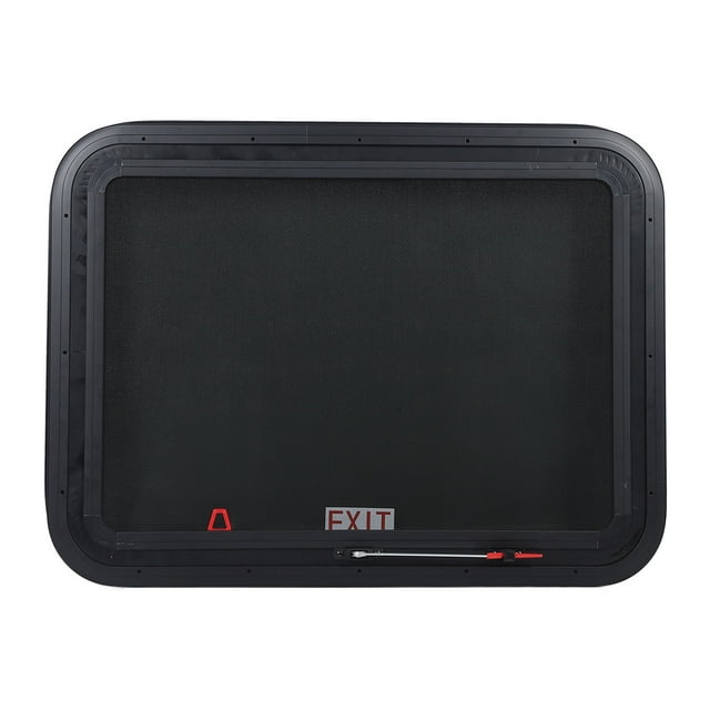 Fenêtre d'Urgence pour RV, 30.48x22.36 Po Alliage d'Aluminium Verre Trempé pour Remorque de Cheval