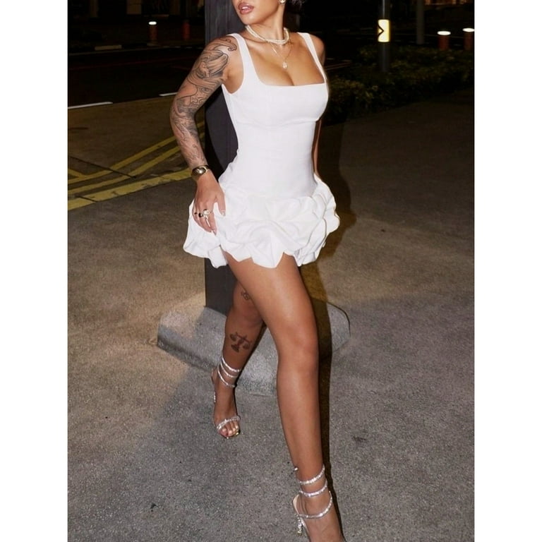 Women's Square Neck Bodycon Mini Dress Ruched Waist Sexy Summer Party Outfit for Club Beach Concert Graduation Festival - Walmart.com Women's Square Neck Bodycon Mini Dress Ruched Waist Sexy Summer Party Outfit for Club Beach Concert Graduation Festival - Walmart.com