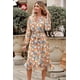 thumbnail image 3 of Vestido PRETTYGARDEN Floral Amarillo Cruzado con Escote en V y Mangas Largas Talla S, 3 of 7