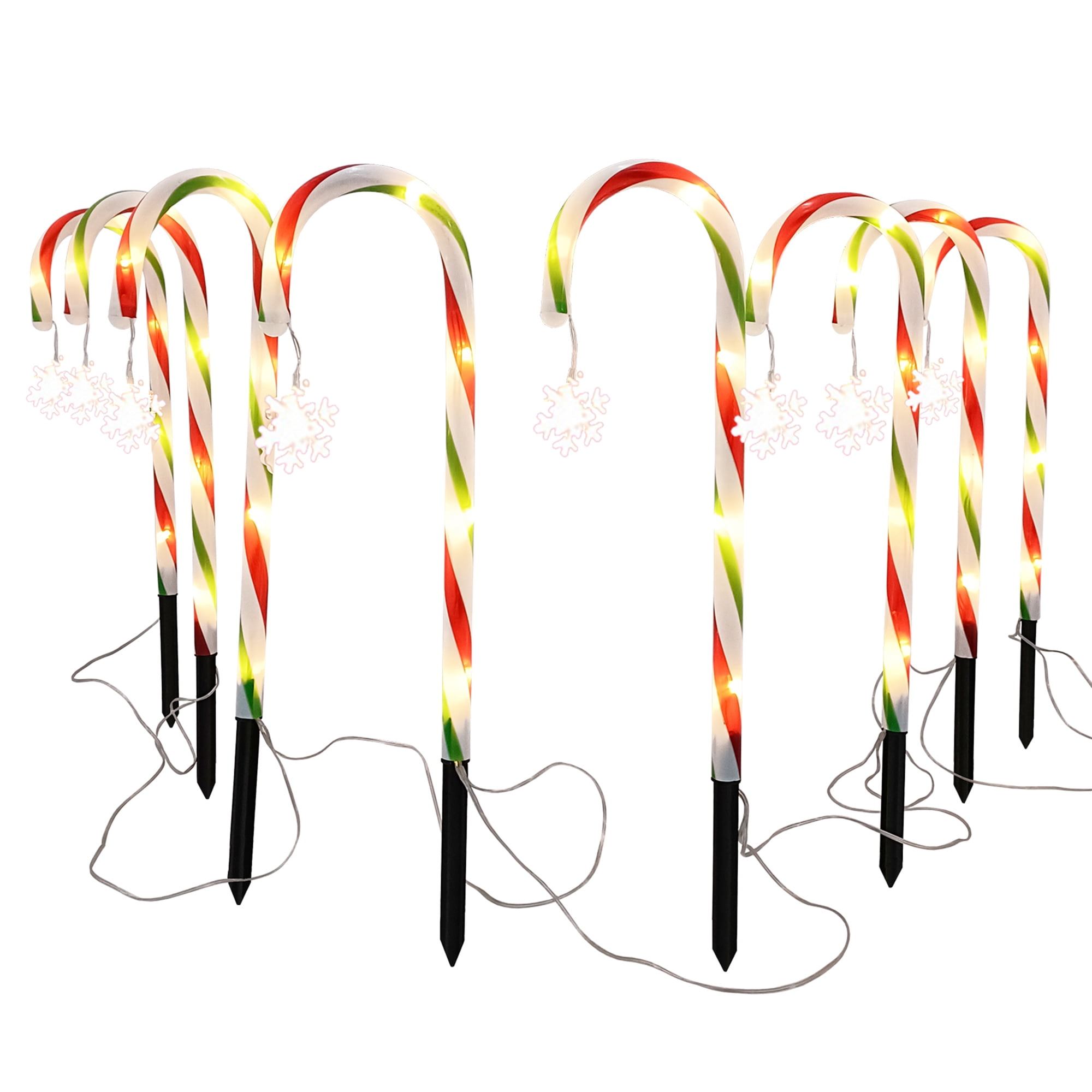 Seyurigaoka Christmas Outdoor Candy Cane Solar Lights Lighted Christmas