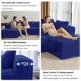 thumbnail image 6 of 130" Modular Sectional Sofa, Blue Cloud Boneless Sofa, Couches For Living Room, Striped Corduroy Upholstered 4-Seater Sofa With Pillow Back And Square Arms, 6 of 9