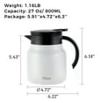 thumbnail image 2 of Tiken Coffee Server, 800ML (27 Oz) Thermal Coffee Carafe, Stainless Steel Insulated Vacuum Coffee Carafes For Keeping Hot - White, 2 of 6