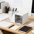 thumbnail image 6 of Iumwxz Rotating Desktop Storage Box, 360 Degree Spinning Desk Organizer for Makeup Brushes Pens Scissors, Multi Compartment Office Supplies, Sturdy HIPS ABS Material, Compact for Home Vanity Table, 6 of 6
