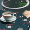 thumbnail image 3 of Ambesonne Christmas Emoji Fitted Round Tablecloth, Xmas Winter Art, 40"- 44" Diameter, Dark Teal Pale Seafoam, 3 of 5