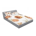 thumbnail image 3 of Ambesonne Ocean Fitted Sheet & Pillow Sham Set, Seashells Marine Aquatic, Twin, Tan Cream, 3 of 3