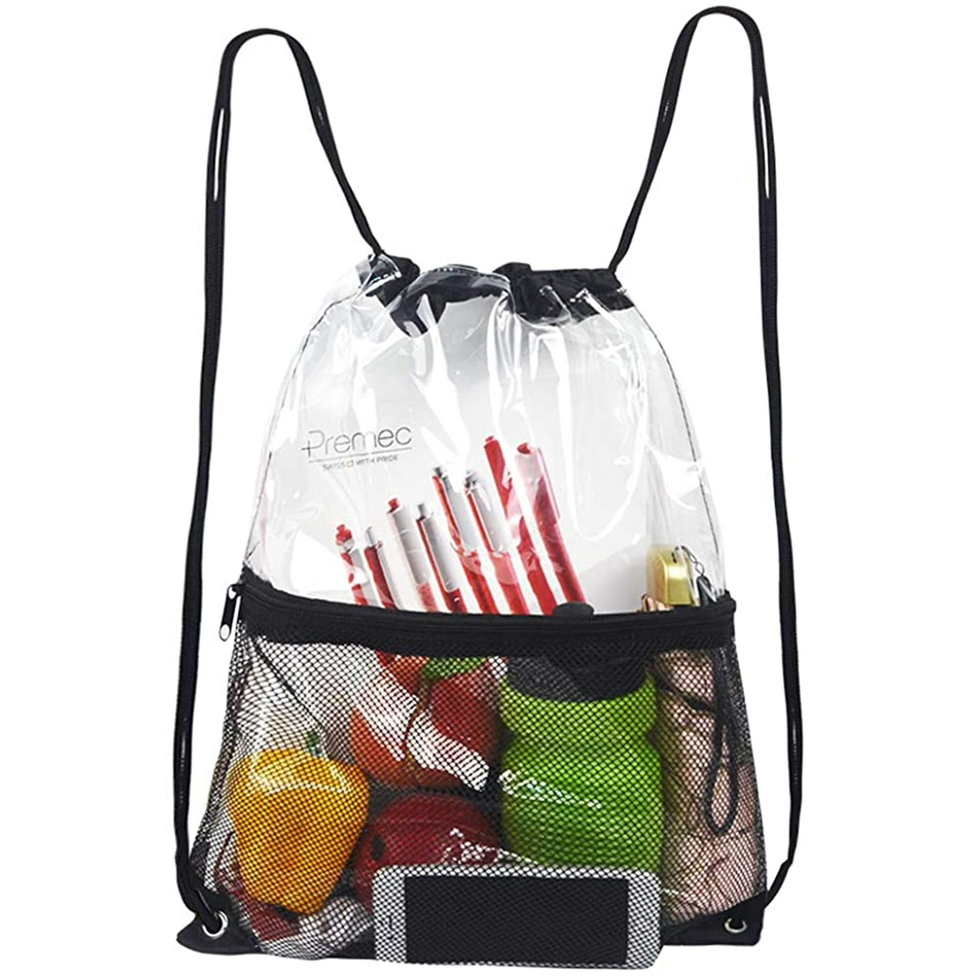 Clear drawstring bags near me online