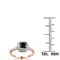 thumbnail image 3 of Unique White and Black Diamond Halo Engagement Wedding Ring 10K 1 Ctw (Rose Gold Size 8.5), 3 of 3