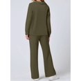 thumbnail image 5 of Two Piece Sets for Women V Neck Casual Matching Sets Loungewear Fall Clothes Travel Outfits Fashion Army Green S, 5 of 6
