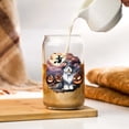 thumbnail image 3 of Spooky Halloween Night Witch Old English Sheepdog Glowing Pumpkins 16oz Glass Cup Mug Dog Lover Glass Can - 12015, 3 of 5