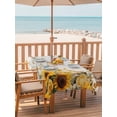 thumbnail image 2 of Outdoor Tablecloth with Umbrella Hole for Patio/Picnic/Party/Camping, Farmhouse Sunflower Waterproof Table Cloth Rectangle Table Cover Washable, Vintage Daisy Butterflies Rustic Burlap (52"x 70"), 2 of 8