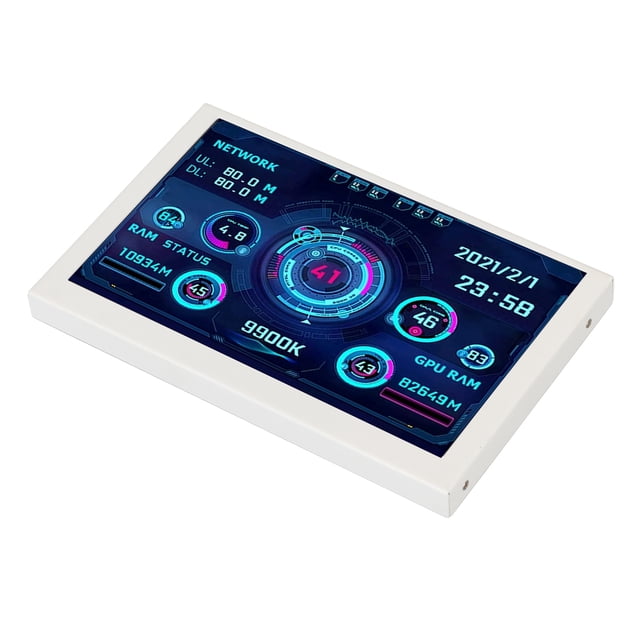 Temp d'Ordinateur, Affichage Réglable de Panneau de Capteur de PC de Luminosité de 5in pour la Rotation de 360 Degrés pour le Bureau