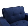 thumbnail image 6 of 41" Accent Chair, Modern Linen Fabric Armchair with Tufted Backrest and Solid Wood Legs, Upholstered Comfy Leisure Chair Club Chair with Thicken Armrest for Living Room, Dark Blue, 6 of 8