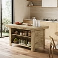 thumbnail image 7 of Tribesigns 55" Kitchen Island with Storage, Farmhouse Stationary Island Table Counter Height Bar Table, Light Brown, 7 of 7