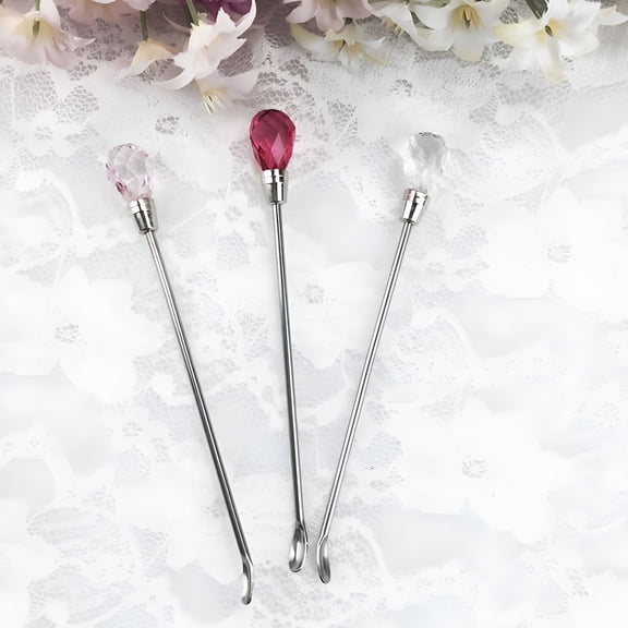EXLEAF 1 Pcs Metal Nail Art Powder Spoon Tool Acrylic UV Gel Design Nail Art Tools