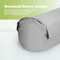 thumbnail image 4 of Cotton Fabric 4x12" Neck Roll Pillowcase - Soft Washable Sateen Weave Pillow Cover - Made in USA, Gray, 4 of 9