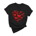 thumbnail image 3 of VKOYWKM Valentines Day Heart T-Shirts for Women Love Heart Print Tees Short Sleeve Casual Crew Neck Love Heart T-Shirts Happy Valentines Day Shirts, 3 of 7