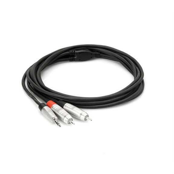 Hosa HMR-010Y Pro Stereo Breakout REAN 3.5 mm TRS to Dual RCA 10 ft