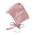 thumbnail image 2 of Oiyii Newborn Girl's Soft‑Stretch Bomber Hats Solid Newborn Daily‑Wear Beanies Infant Warm Headwear, Pink, 2 of 3