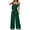 Dark Green, variant on Women Sleeveless Jumpsuit Square Neck Smocked Strap Wide Leg Pants Casual All-in-One Summer