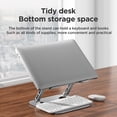 thumbnail image 4 of Adjustable Laptop Stand for Desk,Foldable Laptop Holder with Stable Heavy Base,Multi-angle Adjustable Ergonomic Computer Riser Compatible with MacBook Air Pro,Notebook,All 10-15.6”Laptops,Grey, 4 of 8