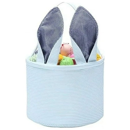 Chmadoxn Cute Personalized Easter Bunny Basket For Kids - Serviceable Plastic Easter Egg Hunt Gift Basket, Ages 3-8
