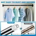 thumbnail image 6 of BEAMNOVA 28"-44" Adjustable Tension Curtain Rod, No Drilling Telescopic Tension Rods for Doorway Closet Windows Curtains, Black (2 Pack), 6 of 8