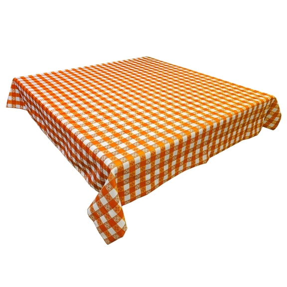 Poplin Tavern Gingham Checkered Polyester Tablecloth Orange