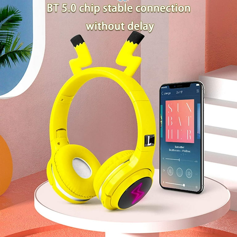 Kids Wireless Bluetooth Headphones Cute over Ear Headphones with Built in Microphone Wireless and Wired Headset for Phones Tablets PC Laptop