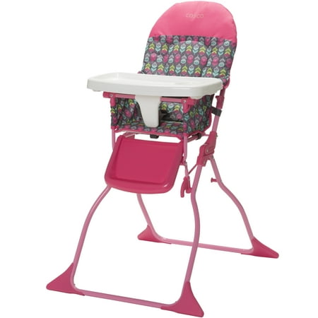 Cosco Simple Fold Full Size High Chair with Adjustable Tray, Floral Pop
