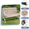 thumbnail image 5 of Porch Swing Cushions, Swing Cushions 3 Seater Replacement with Backrest, Thicken 4" Waterproof Bench Pad Cushions, Outdoor Loveseat Cushions Non-Slip Chairs Pad (Khaki), 5 of 6