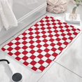 thumbnail image 3 of Red and White Checkered Pattern Flannel Non Slip Door Rugs,Washable Door Mats Indoor,Decorative Door Mats,Dirt-Resistant and Absorbent Doormat for Entrance,Bedroom,Kitchen,Bathroom,23.5x16in(60x40cm), 3 of 5
